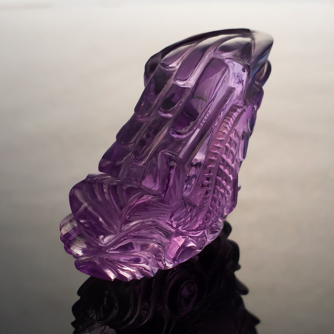 Bespoke Gems - Amethyst - Two Koi - 154.55ct