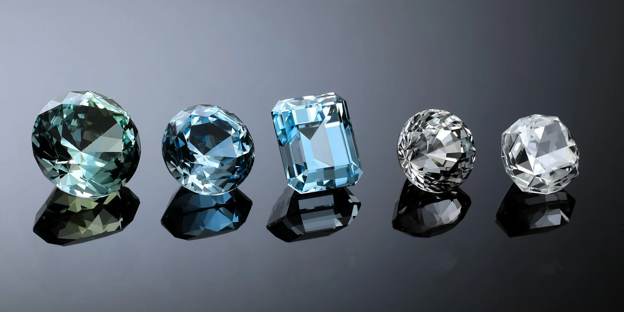 Natural green, blue, champagne and clear topaz from O'Briens Creek, Far North Queensland, Australia