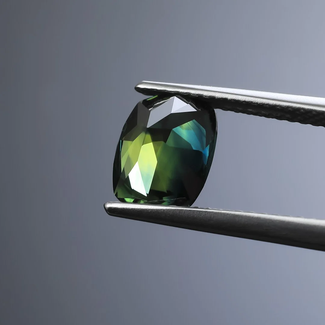 Australian Blue Green Parti Sapphire - Signature Cushion - 2.56ct