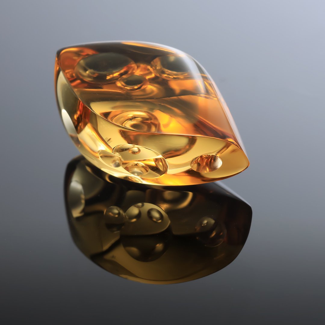 Citrine - Innerscape Ember - 30.52ct - Gem Carving by Doug Menadue, Sydney Australia