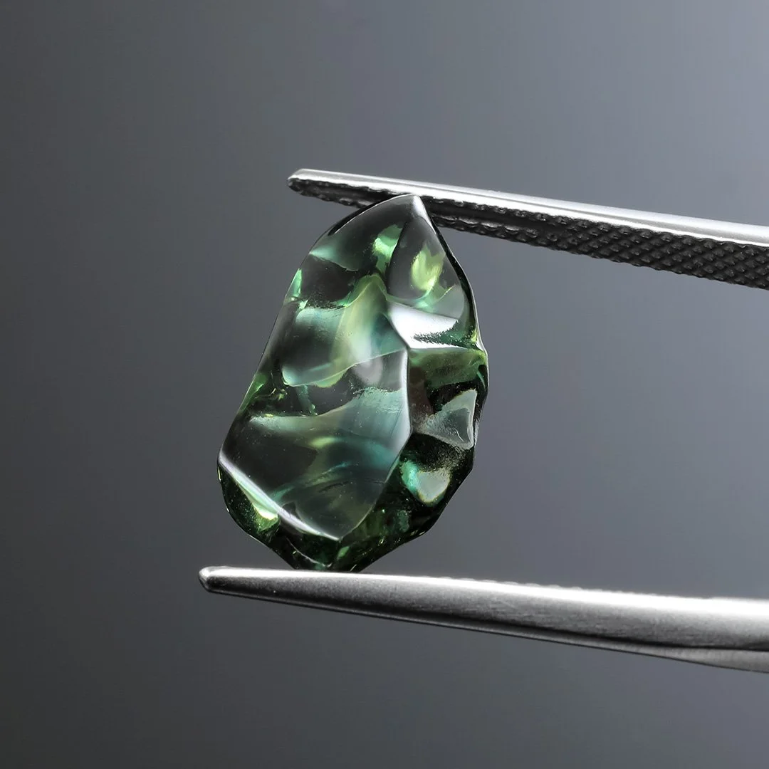 Australian Blue Green Sapphire - Skin Polish - 6.82ct