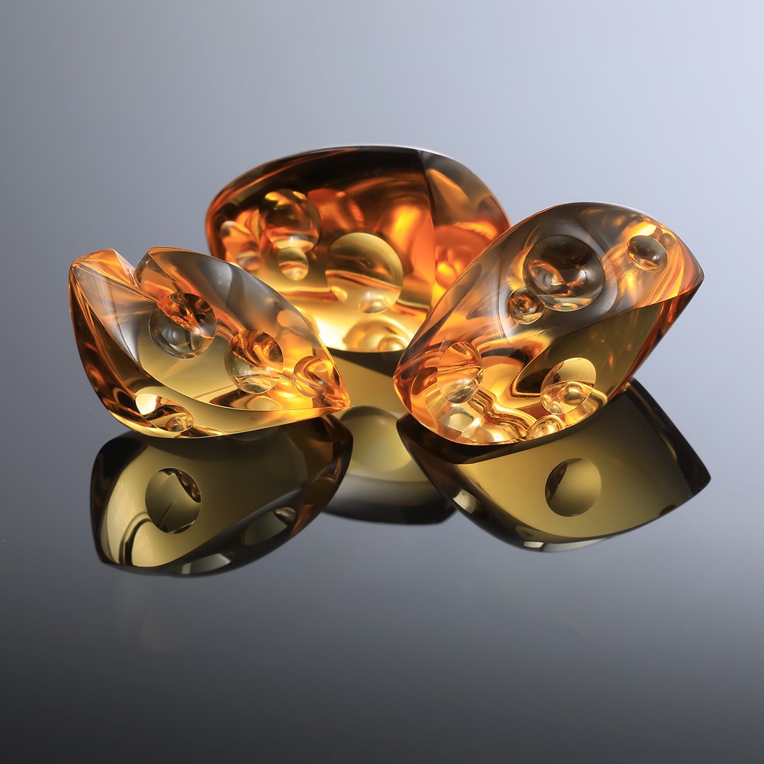 Citrine - Innerscape Ember - 23.43ct - Gem Carving by Doug Menadue, Sydney Australia