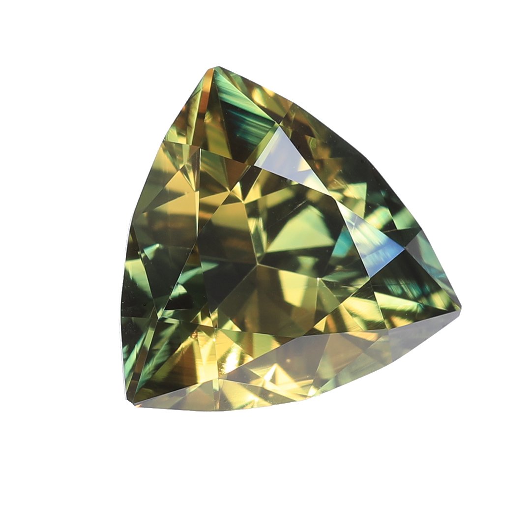 Bespoke Gems - Australian Yellow Green Parti Sapphire - Trillion - 3.44ct