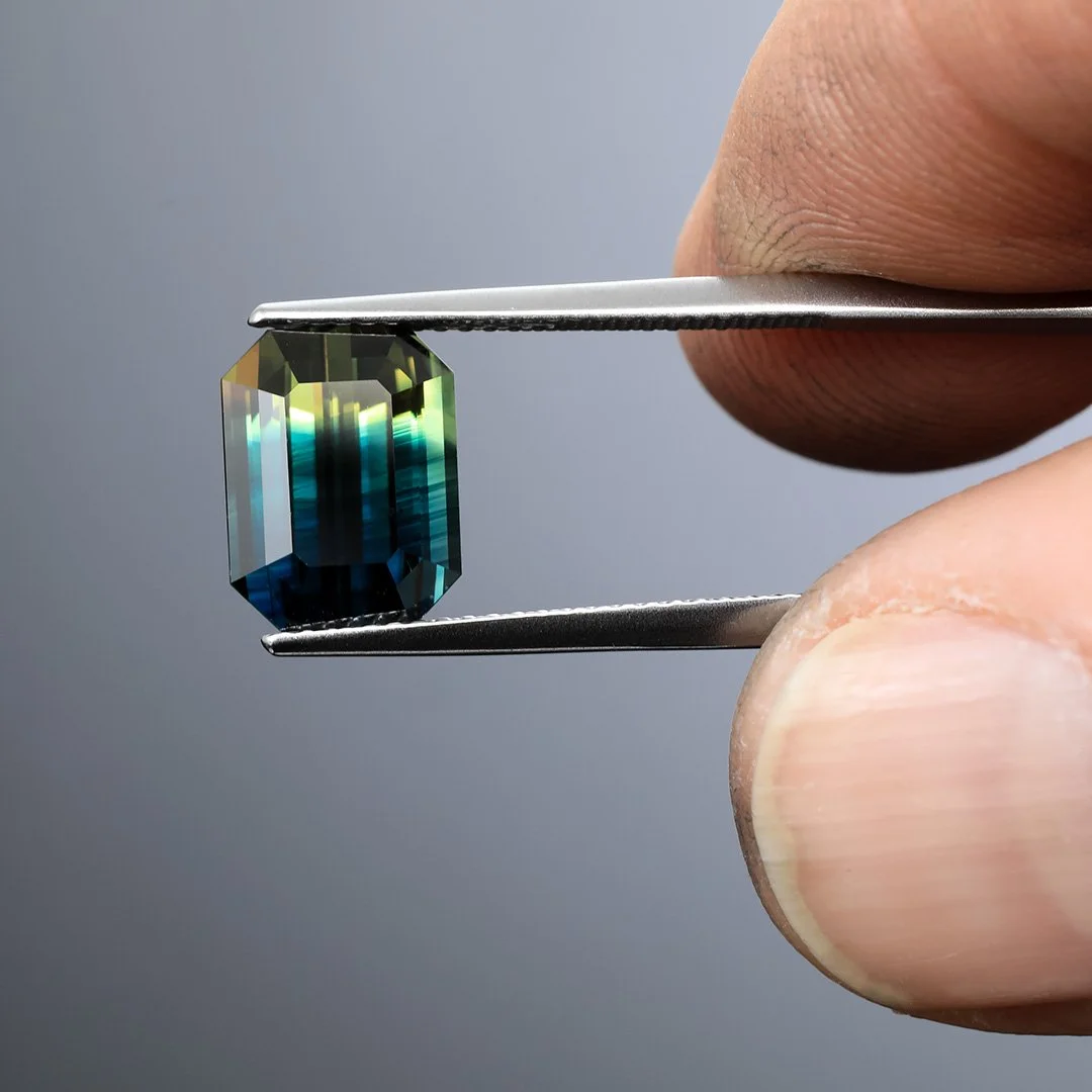 Australian Parti Sapphire - Emerald Cut - 5.74ct