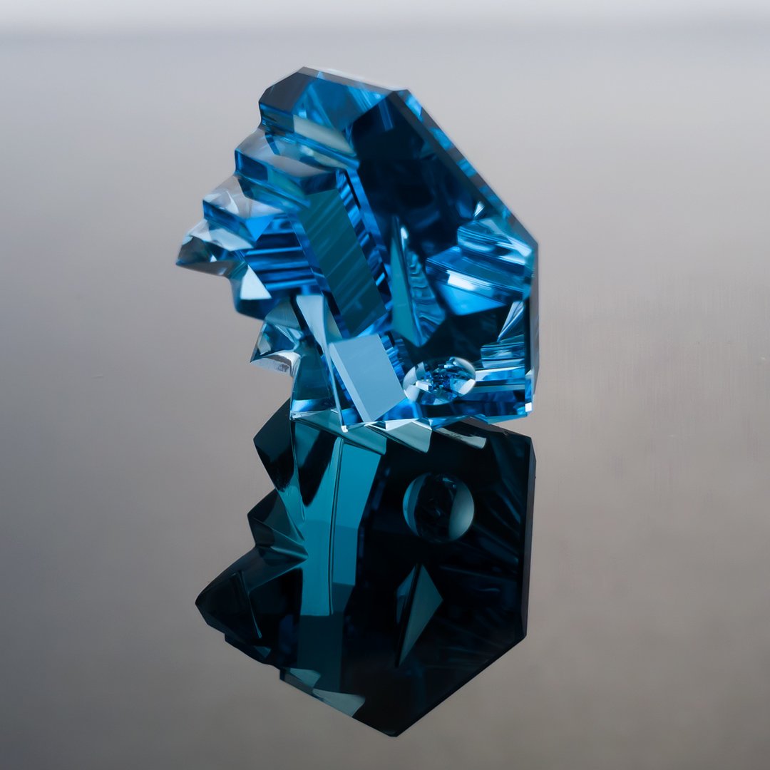 Bespoke Gems - Blue Topaz - Innerscape - Otsukimi - 34.62ct by Doug Menadue