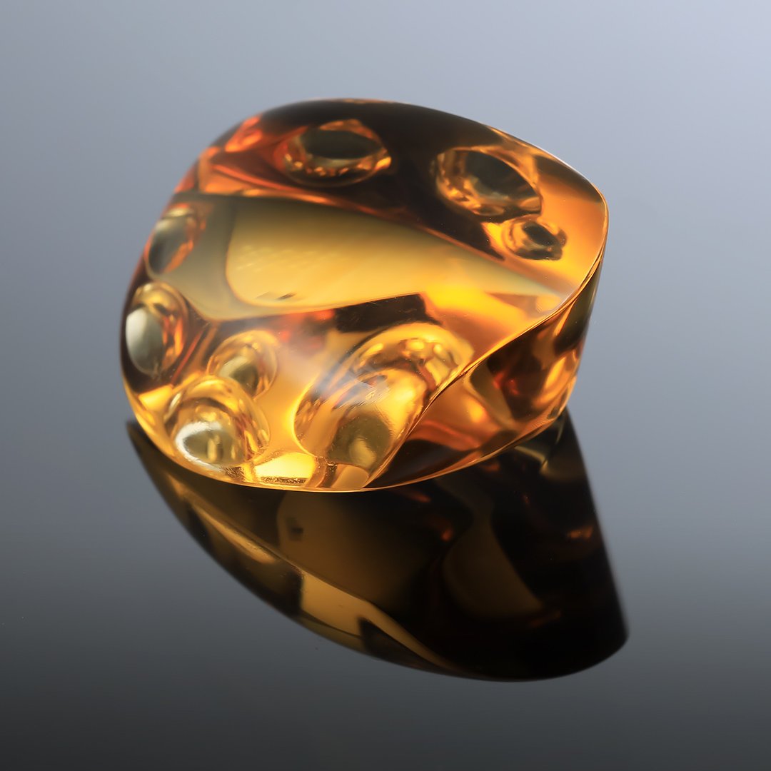 Citrine - Innerscape Ember - 37.62ct - Gem Carving by Doug Menadue, Sydney