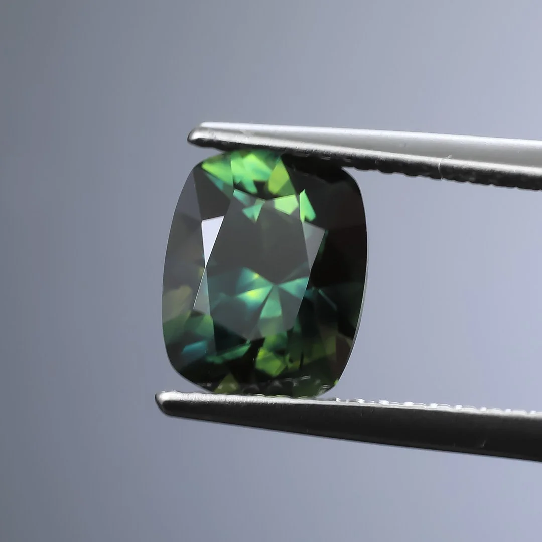 Australian Blue Green Parti Sapphire - Signature Cushion - 2.56ct