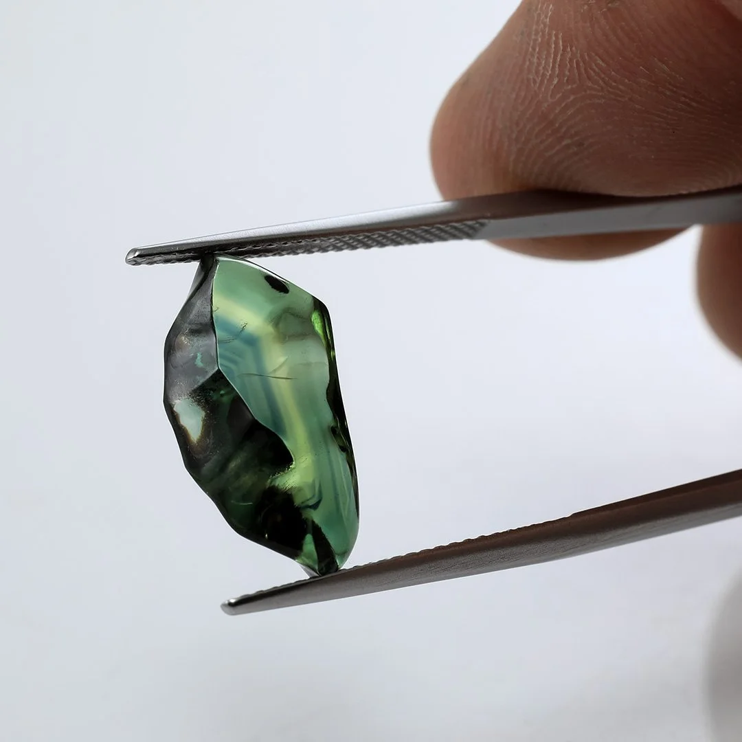 Australian Blue Green Sapphire - Skin Polish - 6.82ct
