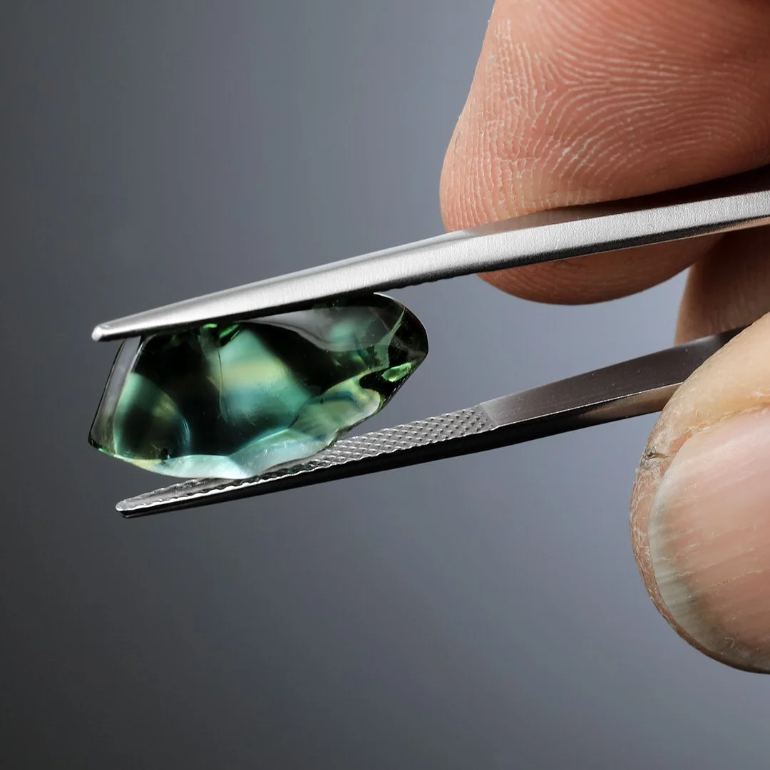 Australian Blue Green Sapphire - Skin Polish - 6.82ct