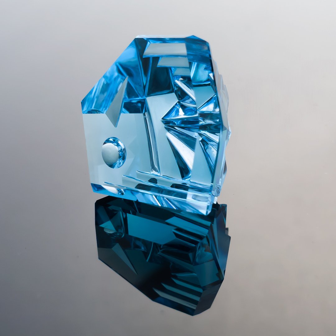 Bespoke Gems - Blue Topaz - Innerscape - Otsukimi - 34.62ct by Doug Menadue