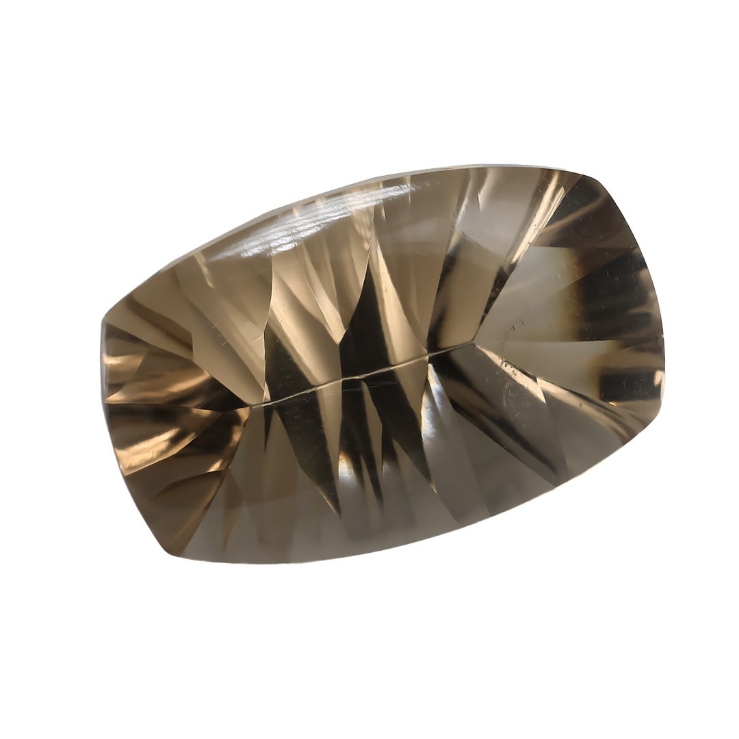 Smoky Quartz - Buff Top Concave Rectangle Cushion - 5.8ct by Doug Menadue