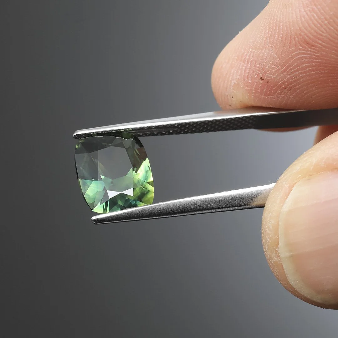 Australian Blue Green Sapphire - Rectangle Cushion - 3.35ct