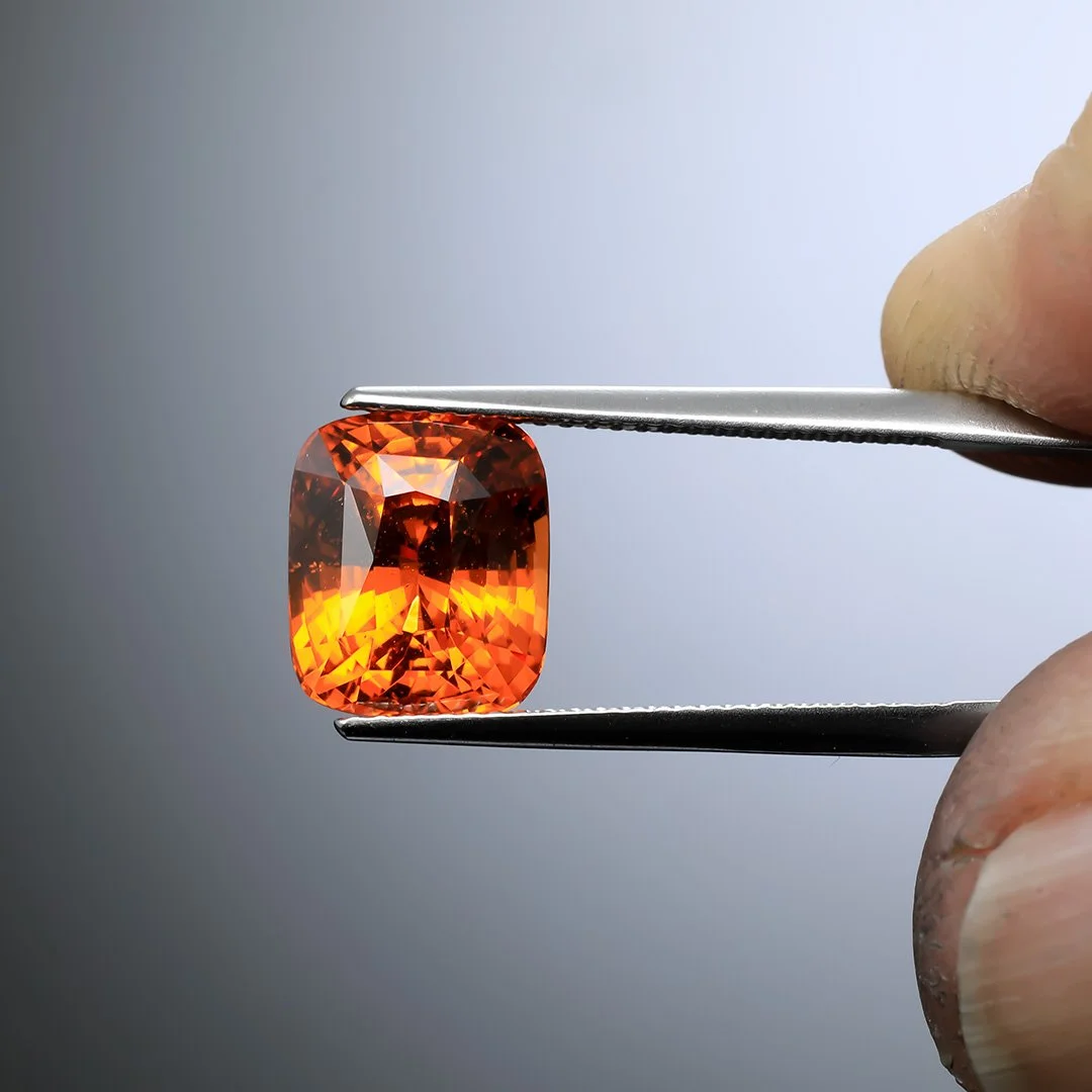 Nigerian Mandarin Orange Spessartite Garnet - Rectangle Cushion - 6.31ct