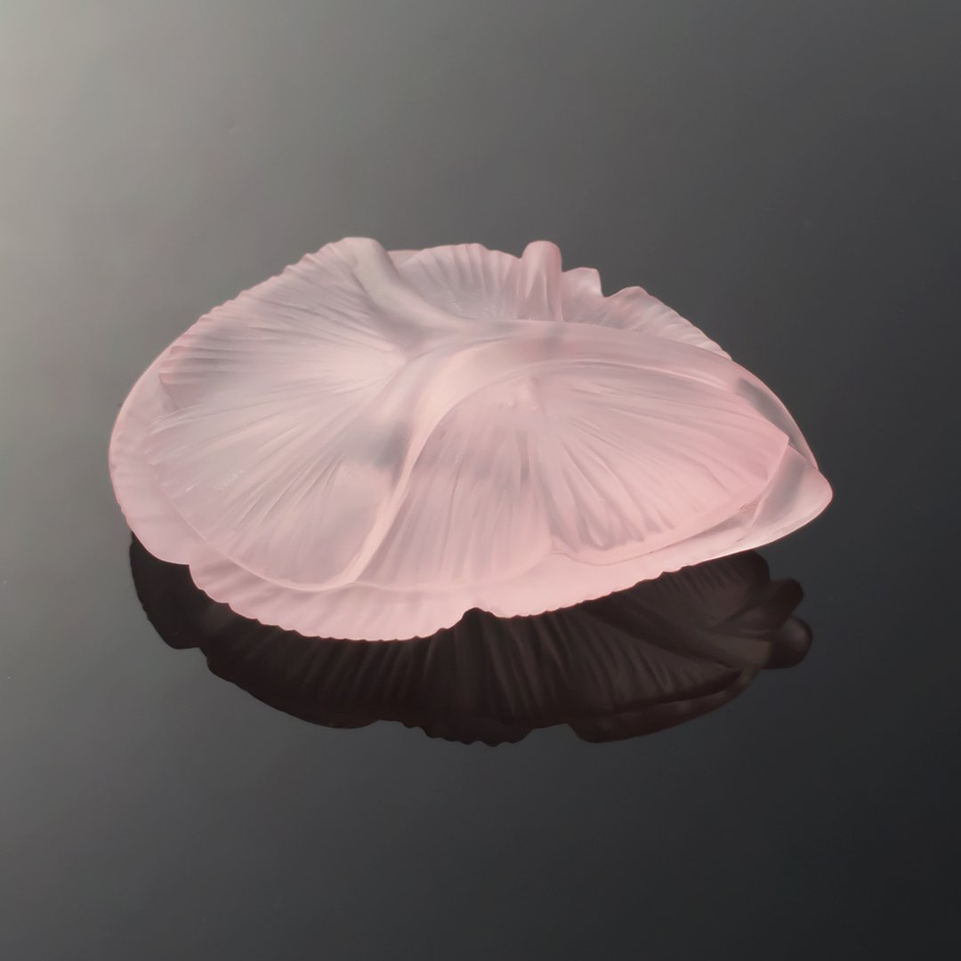 Gem Carving - Rose Quartz - Five Ginkgo Leaves - 32.5ct by Doug Menadue