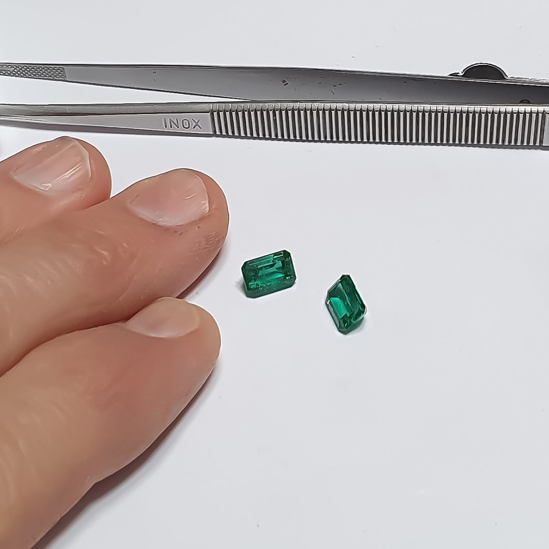 Zambian Emeralds - Matched Pair Emerald Cuts - 2.91ct
