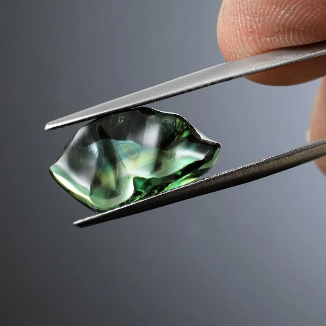 Australian Blue Green Sapphire - Skin Polish - 6.82ct