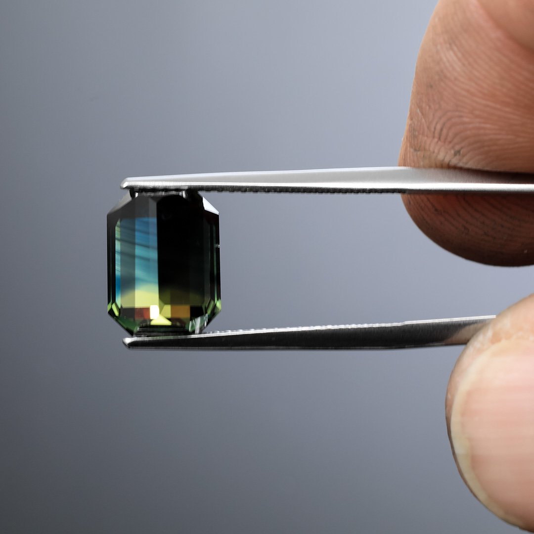 Australian Parti Sapphire - Emerald Cut - 5.74ct