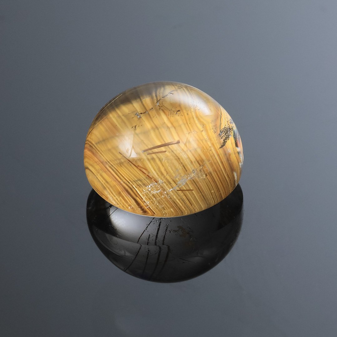 Golden Cats Eye Rutilated Quartz - Round Cabochon - 6.91ct