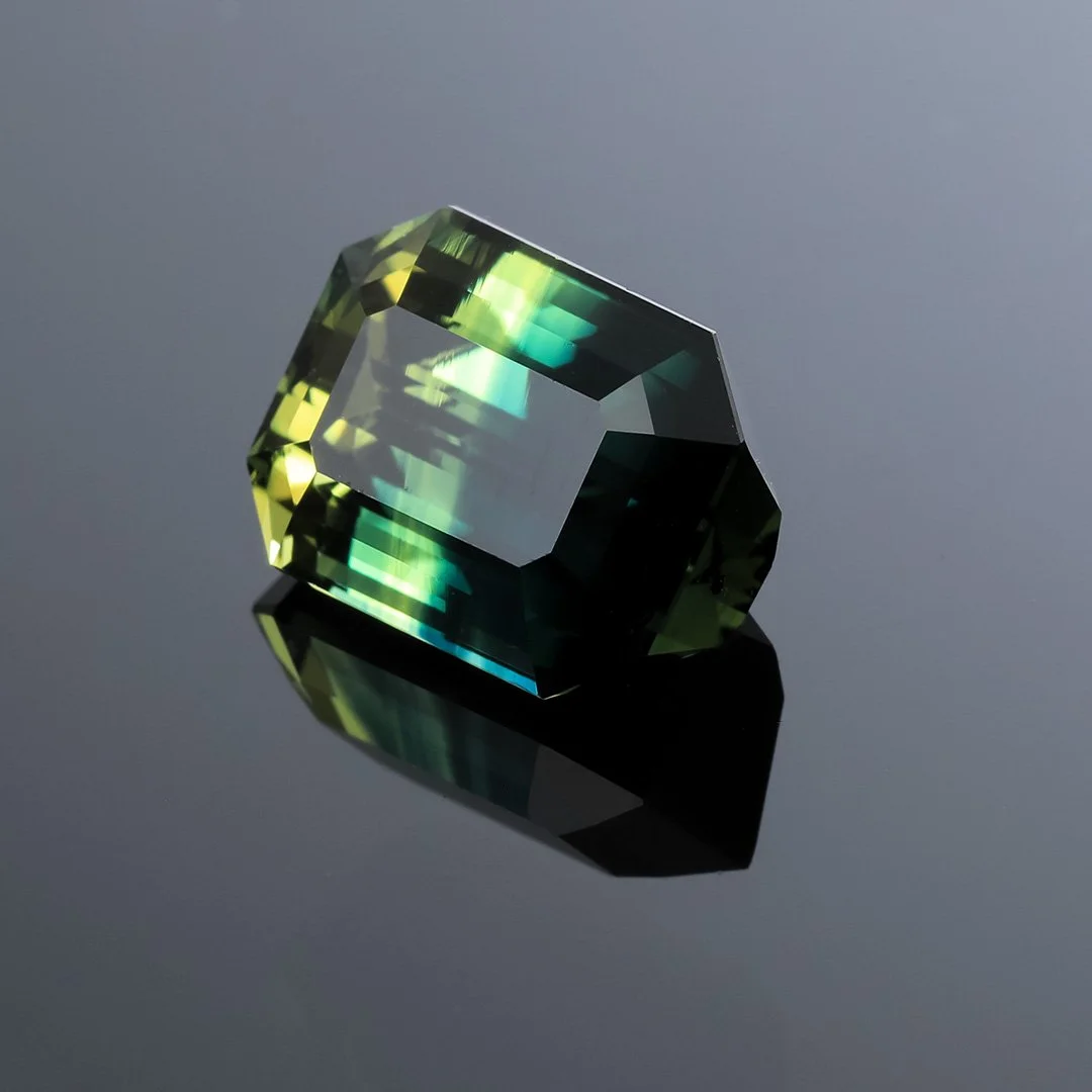 Australian Parti Sapphire - Emerald Cut - 5.74ct