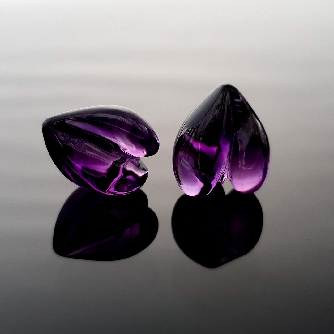 Gem Carving - Amethyst - Pair - 31.51tcw by Doug Menadue