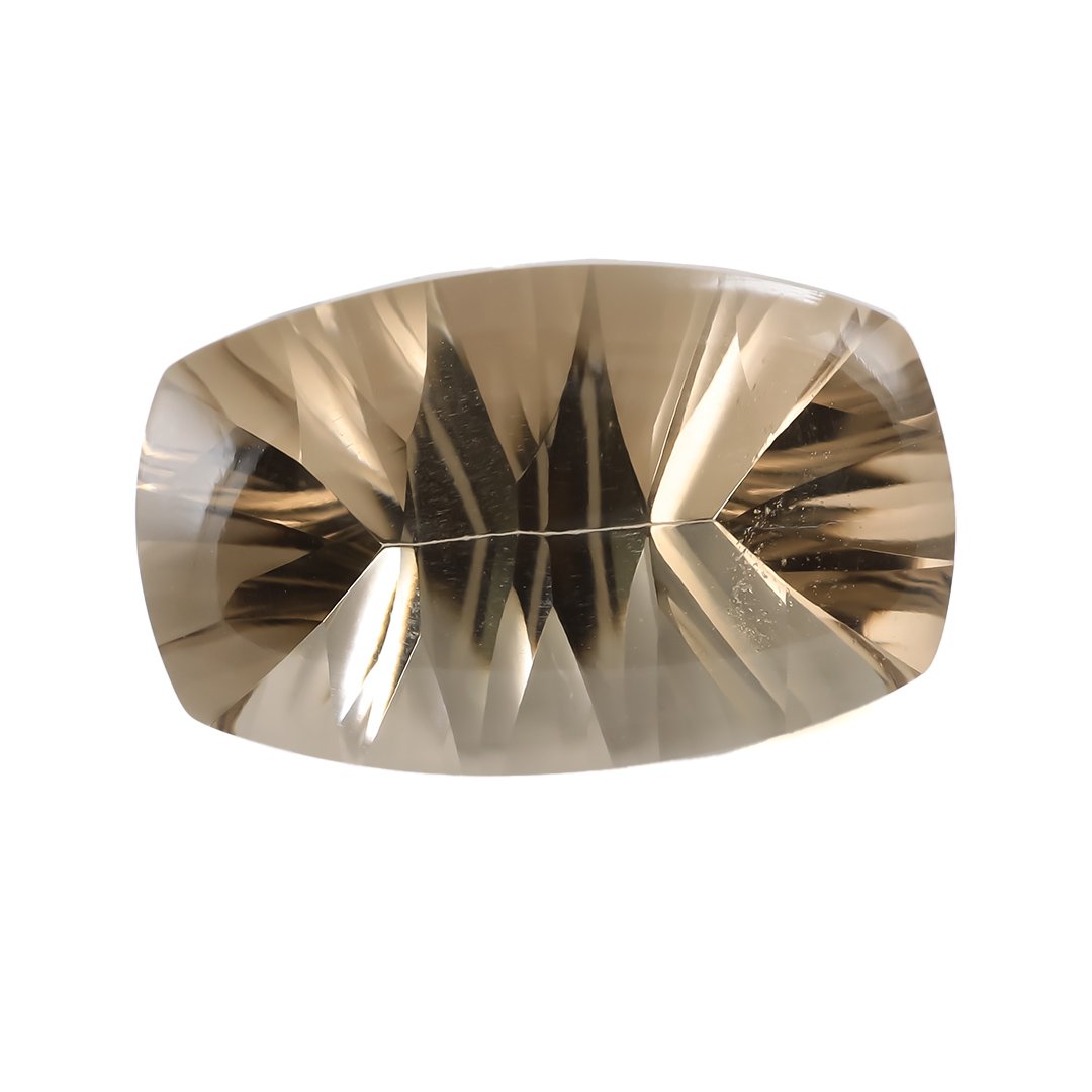 Smoky Quartz - Buff Top Concave Rectangle Cushion - 5.8ct by Doug Menadue