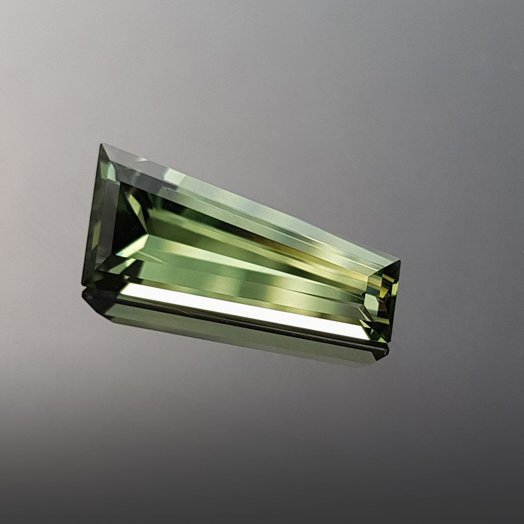 Bespoke Gems - Australian Green Sapphire - Tapered Baguette - 3.6ct