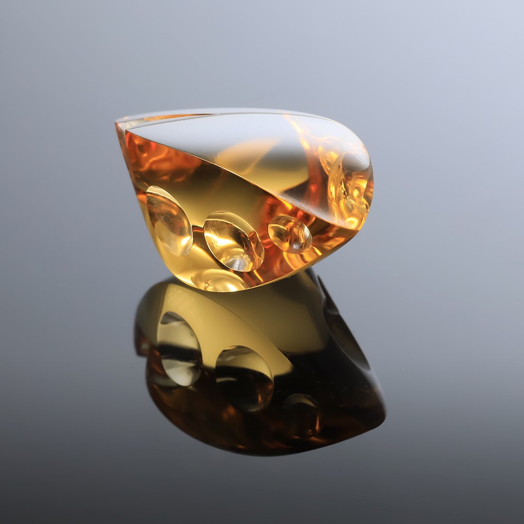 Citrine - Innerscape Ember - 23.43ct - Gem Carving by Doug Menadue, Sydney Australia