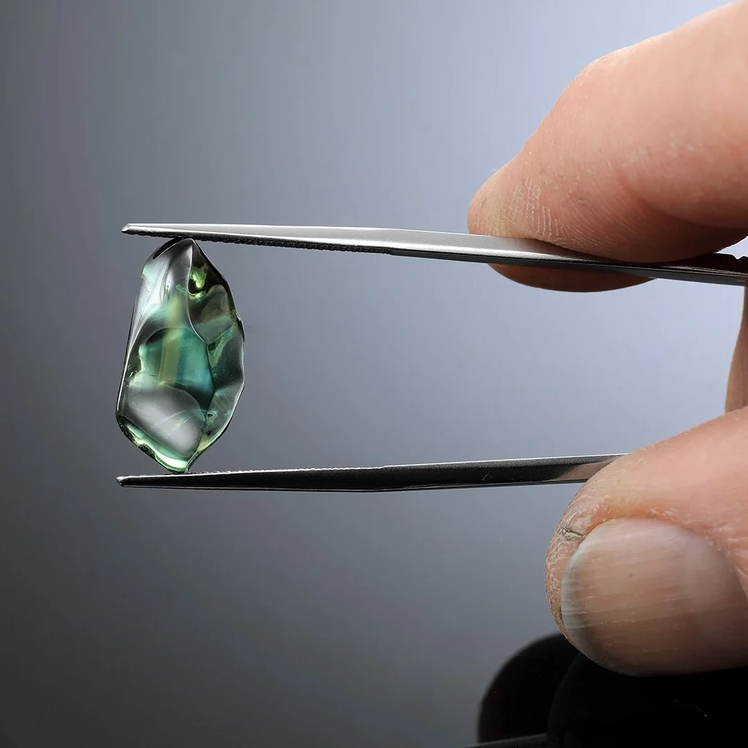 Australian Blue Green Sapphire - Skin Polish - 6.82ct