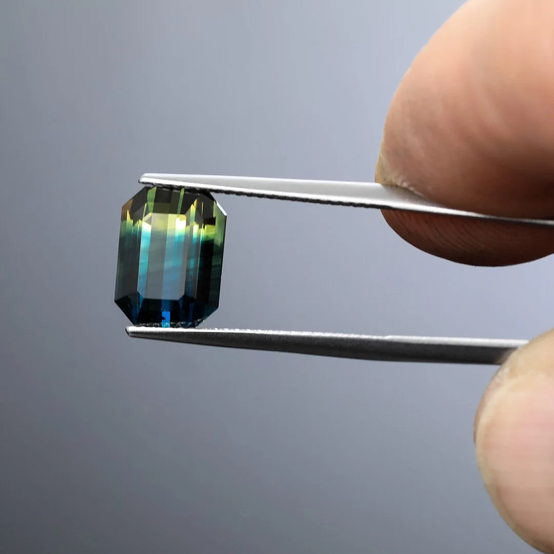 Australian Parti Sapphire - Emerald Cut - 5.74ct