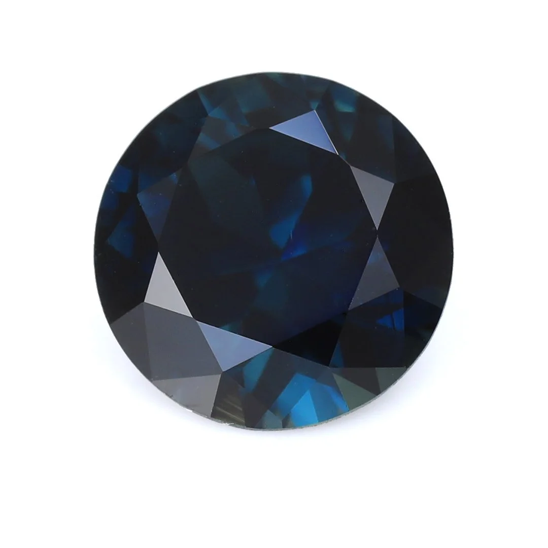 Bespoke Gems - Australian Green Blue Parti Sapphire - Round Brilliant - 3.74ct