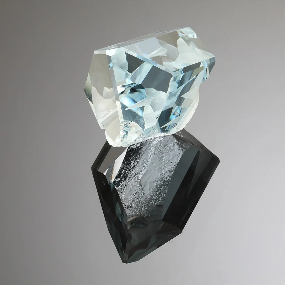 Australian Natural Blue Topaz - Winter Scene in Crystal - 118.45ct