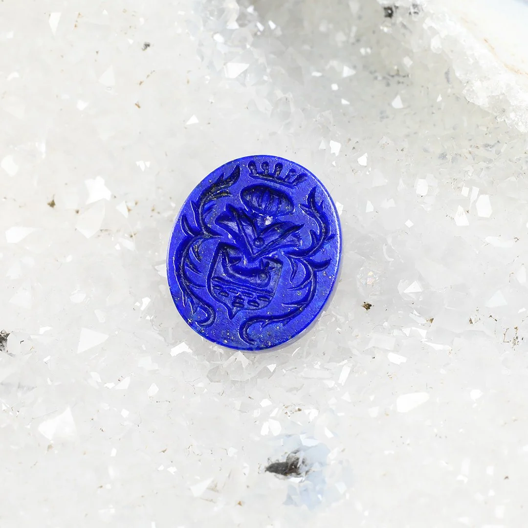 Afghanistan Lapis Lazuli - Whale Crest Intaglio - 6.74ct