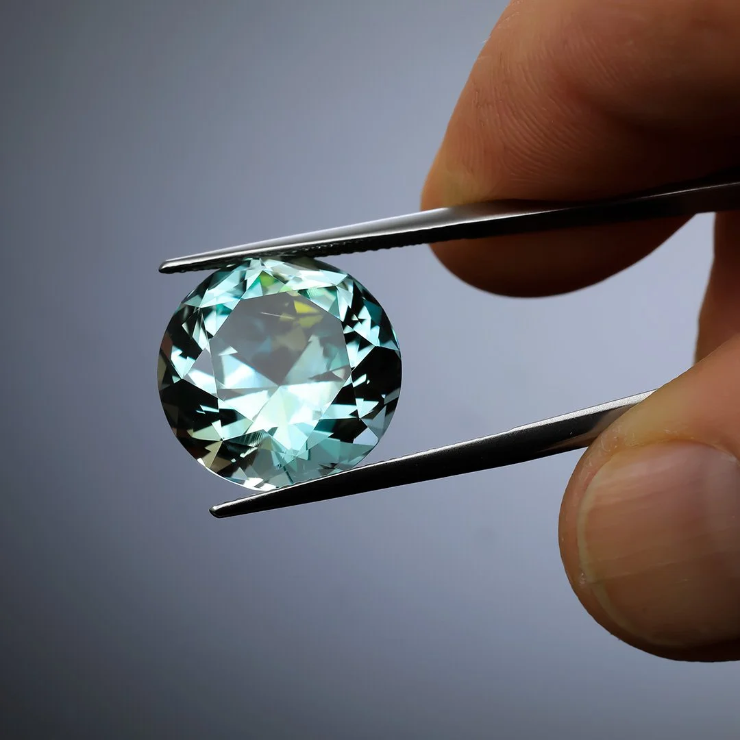 Australian O'Briens Creek Natural Green Topaz - Supernova Round - 19.85ct