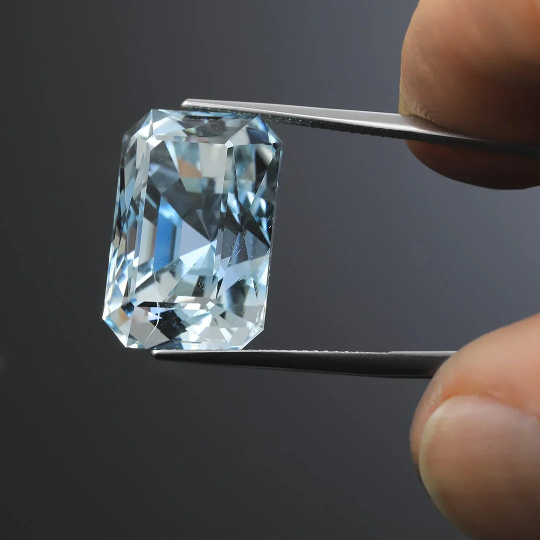 Australian O'Briens Creek Natural Blue Topaz - Scissor Step Alpha - 36.47ct
