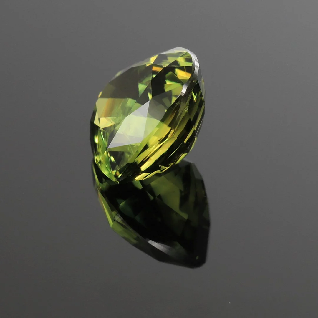Australian Green Parti Sapphire - Heart - 2.85ct