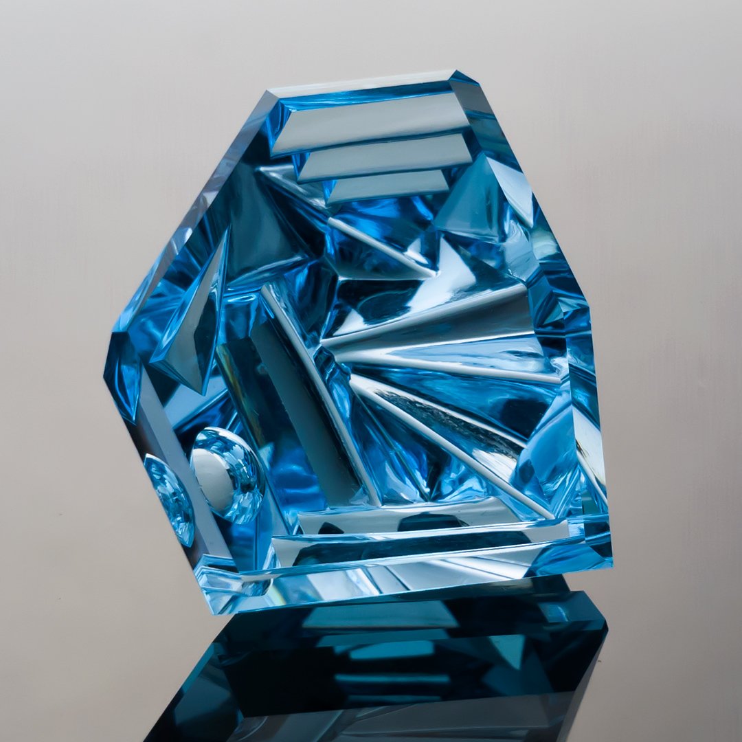 Bespoke Gems - Blue Topaz - Innerscape - Otsukimi - 34.62ct by Doug Menadue
