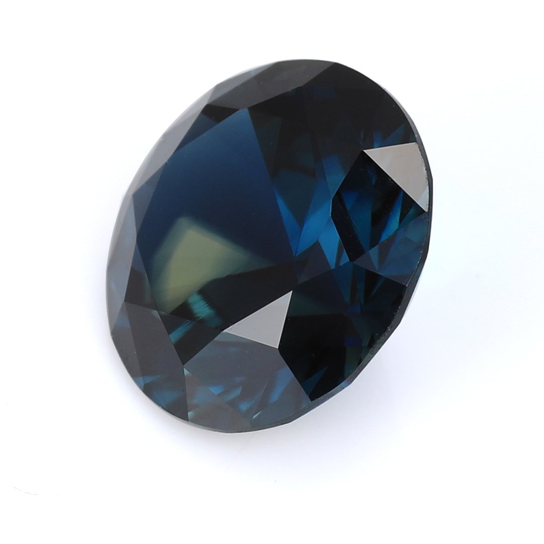 Bespoke Gems - Australian Green Blue Parti Sapphire - Round Brilliant - 3.74ct