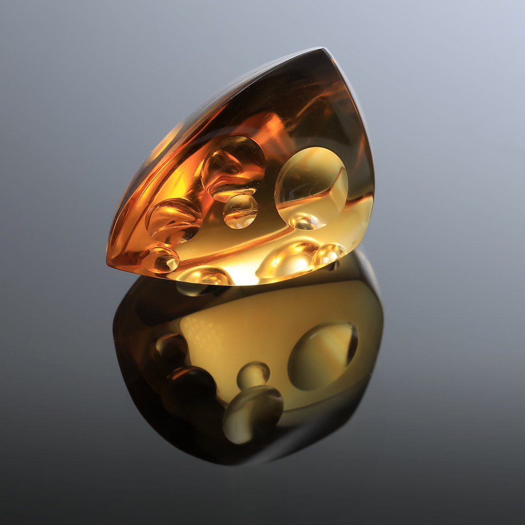 Citrine - Innerscape Ember - 37.62ct - Gem Carving by Doug Menadue, Sydney