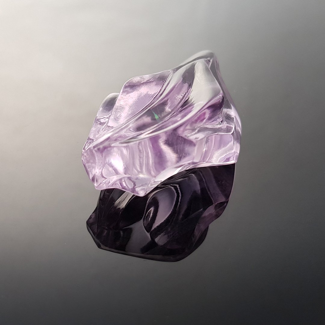 Gem Carving - Rose de France Amethyst - Curlicue - 111.35ct by Doug Menadue