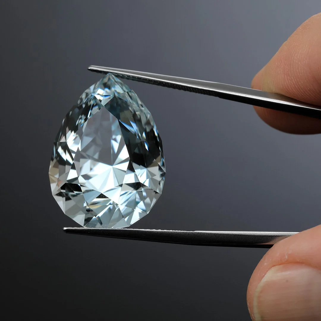 Australian O'Briens Creek Natural Blue Topaz - Supernova Pear - 43.06ct