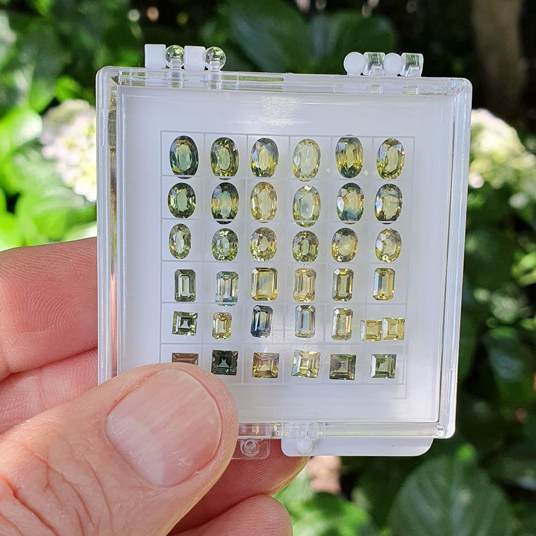 Australian Sapphires - Mixed Yellow Parti Colours and Shapes - 37pcs - 17tcw
