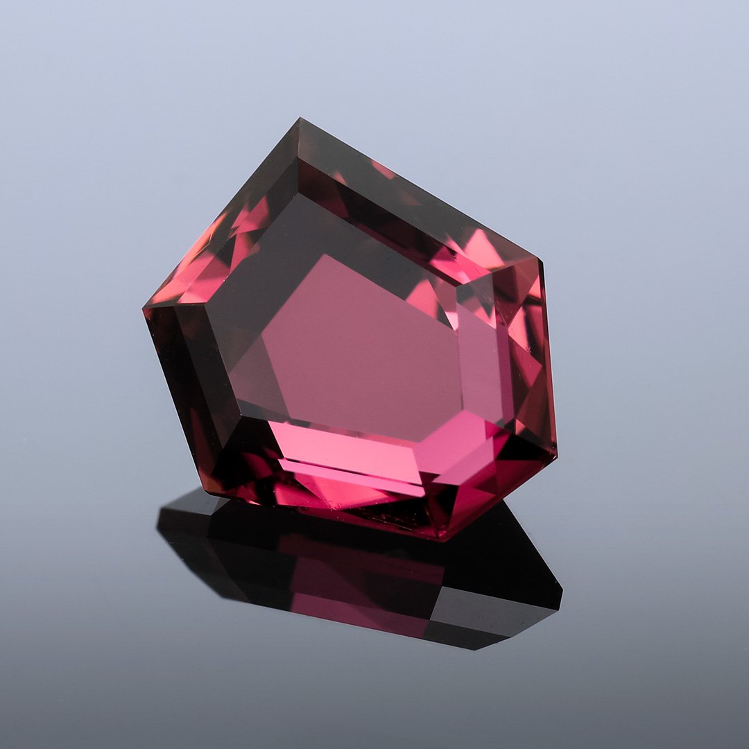 Pink Tourmaline - Freeform Hexagon Portrait Cut - 3.86ct