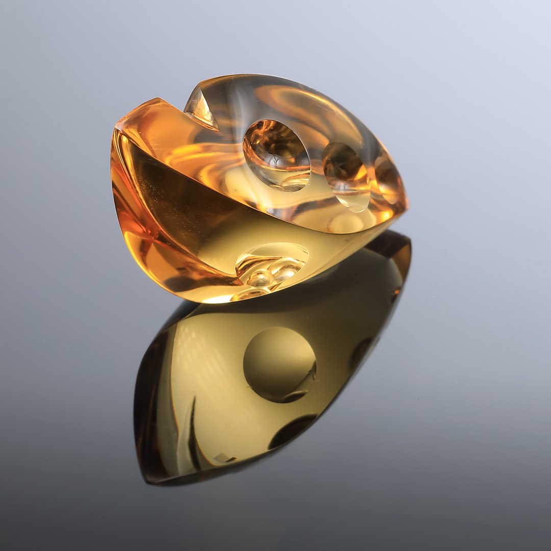Citrine - Innerscape Ember - 23.43ct - Gem Carving by Doug Menadue, Sydney Australia