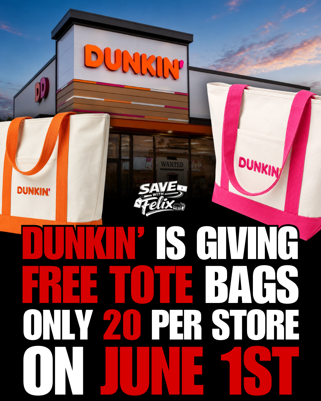 Free Dunkin’ Tote Bags 👜