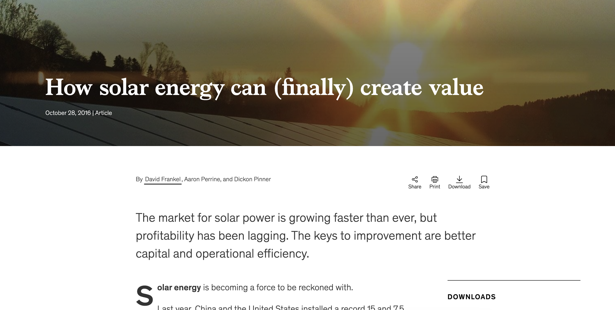How solar energy can (finally) create value