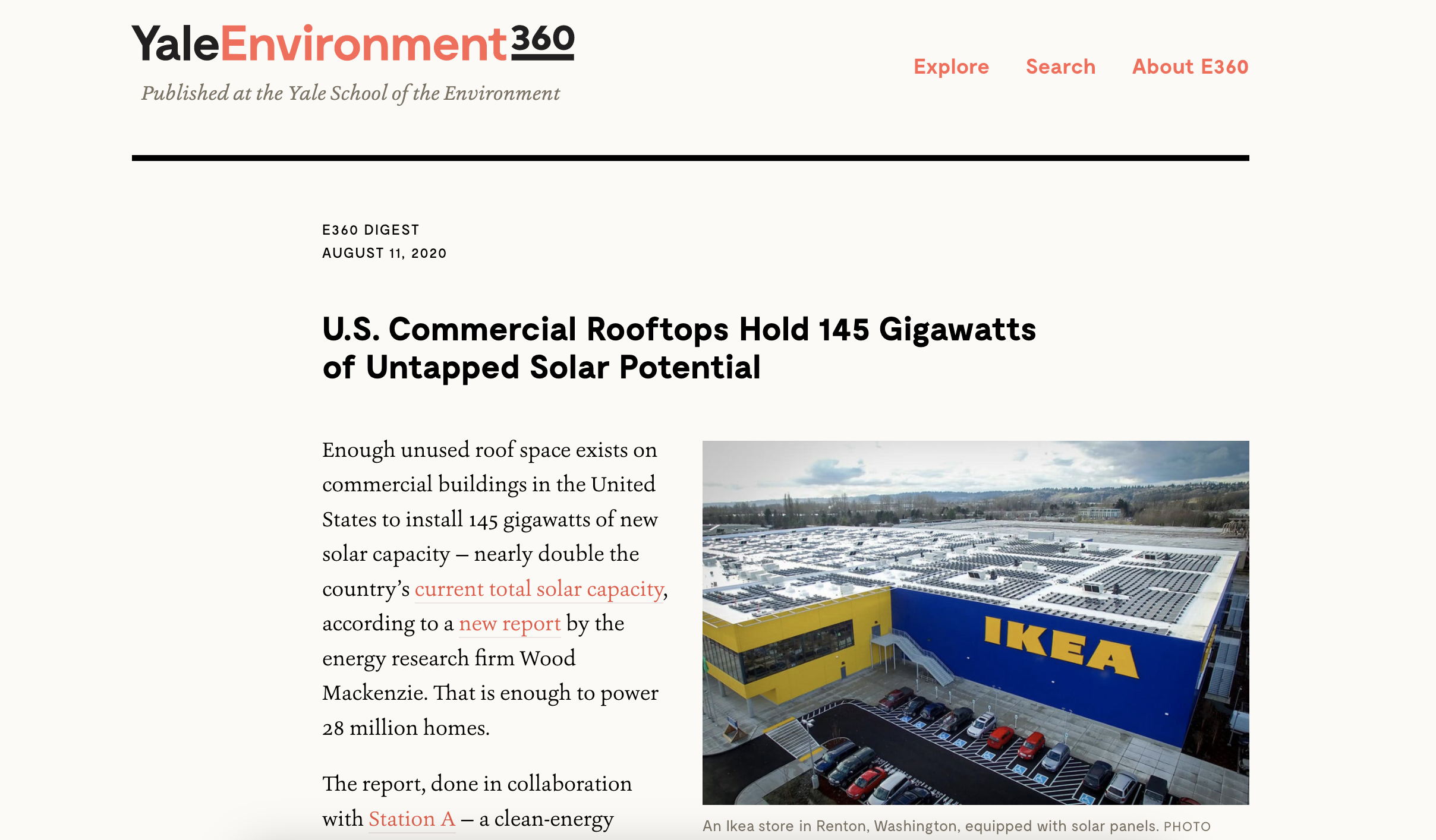 U.S. Commercial Rooftops Hold 145 Gigawatts of Untapped Solar Potential