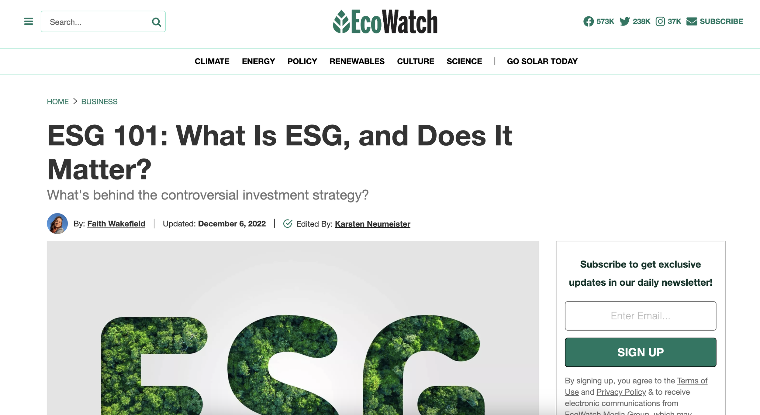 ESG 101: What Is ESG, and Does It Matter?