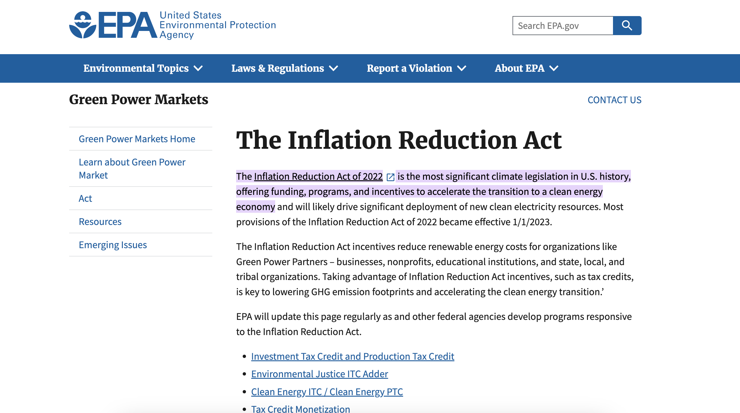 The Inflation Reduction Act