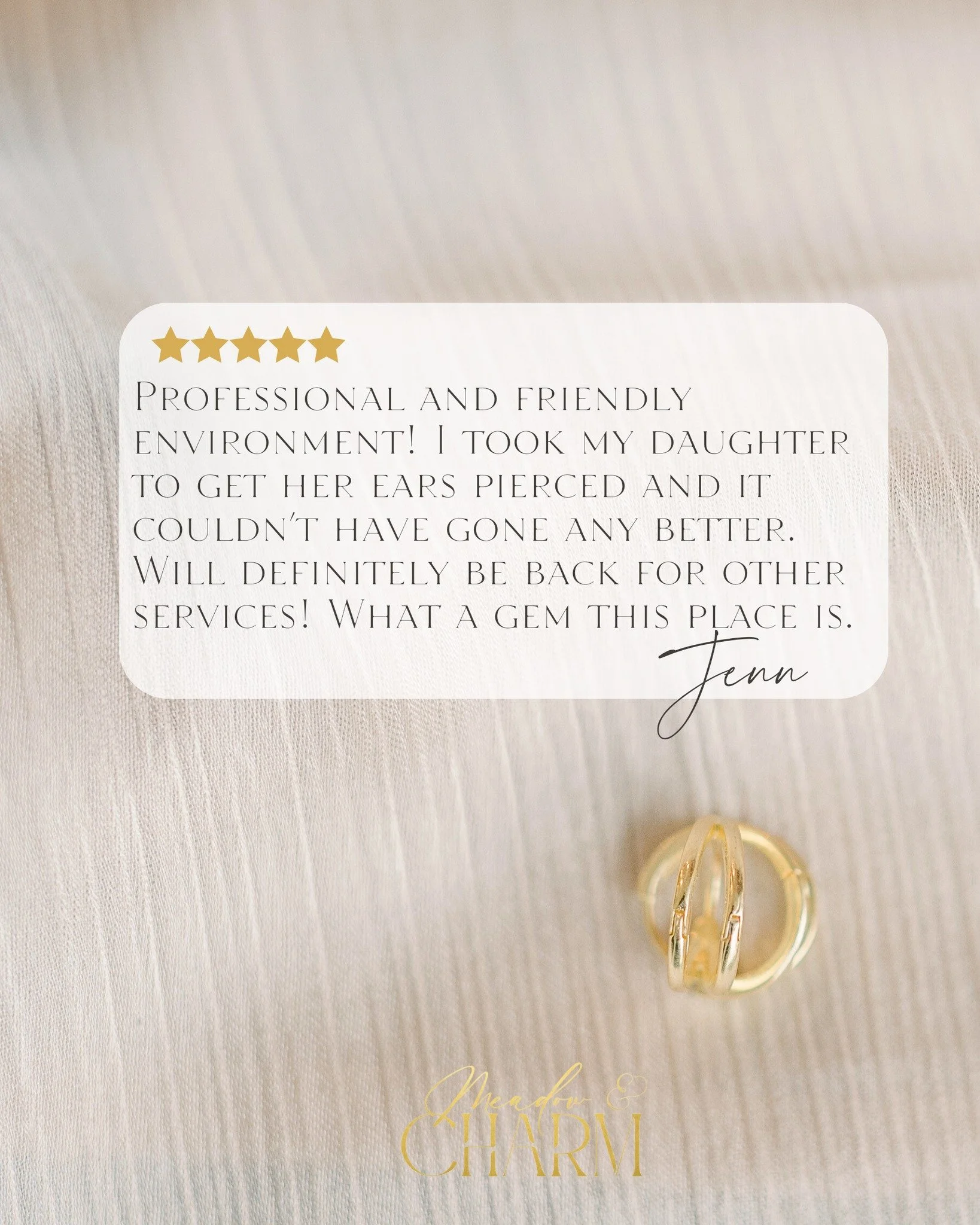 We are always so grateful for your kind words and the time you take to leave us reviews! Like or share this post if you've had a ⭐⭐⭐⭐⭐ experience with us!
Book your appointment now at www.meadowandcharm.com