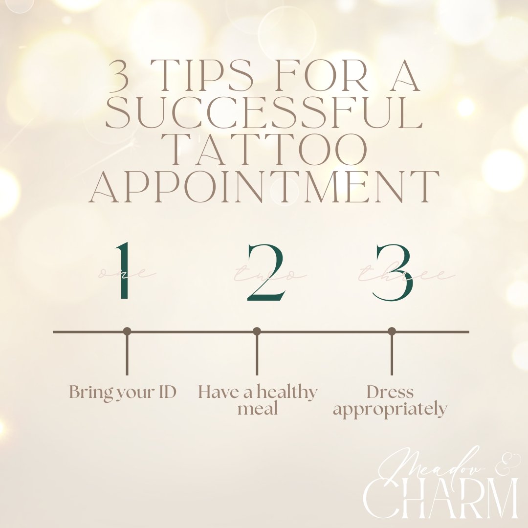 🖤 𝟑 𝐓𝐢𝐩𝐬 𝐟𝐨𝐫 𝐚 𝐒𝐮𝐜𝐜𝐞𝐬𝐬𝐟𝐮𝐥 𝐓𝐚𝐭𝐭𝐨𝐨 𝐀𝐩𝐩𝐨𝐢𝐧𝐭𝐦𝐞𝐧𝐭 🖤

✨ 𝟏. 𝐁𝐫𝐢𝐧𝐠 𝐘𝐨𝐮𝐫 𝐈𝐃
It&rsquo;s Iowa law that we take a copy of your valid ID&mdash;no exceptions. Please have it ready when you arrive.

✨ 𝟐. 𝐄𝐚𝐭 𝐚 